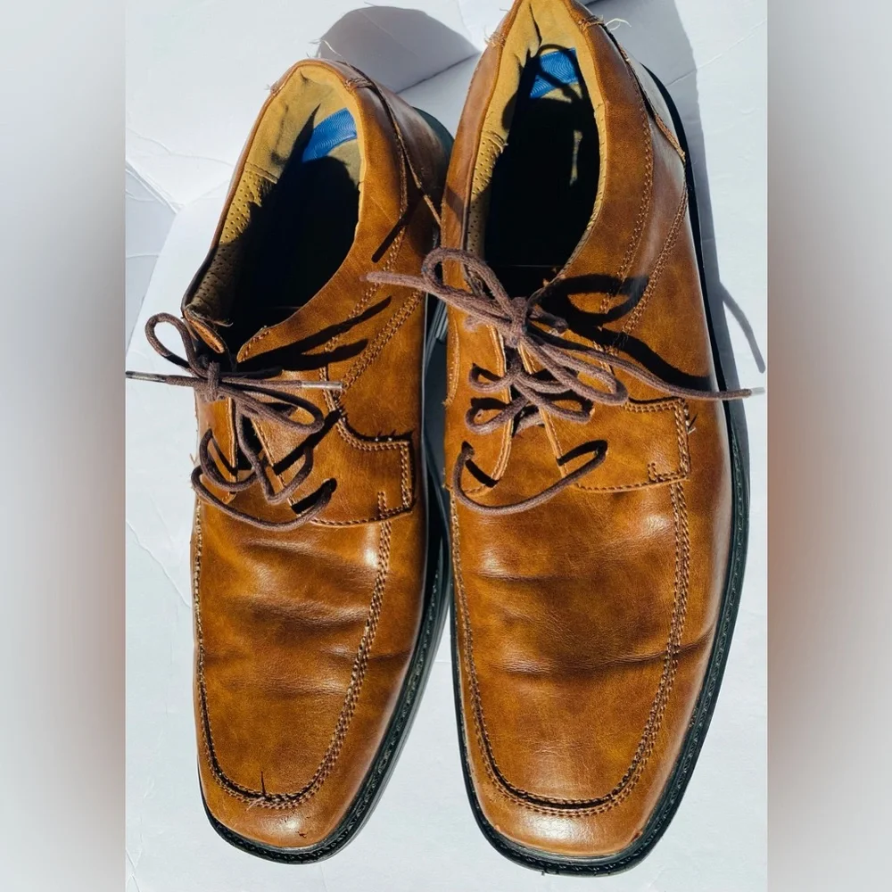 Borelli Stanton Cognac Men's Classic Oxford Dress Shoes‎ Size 10.5